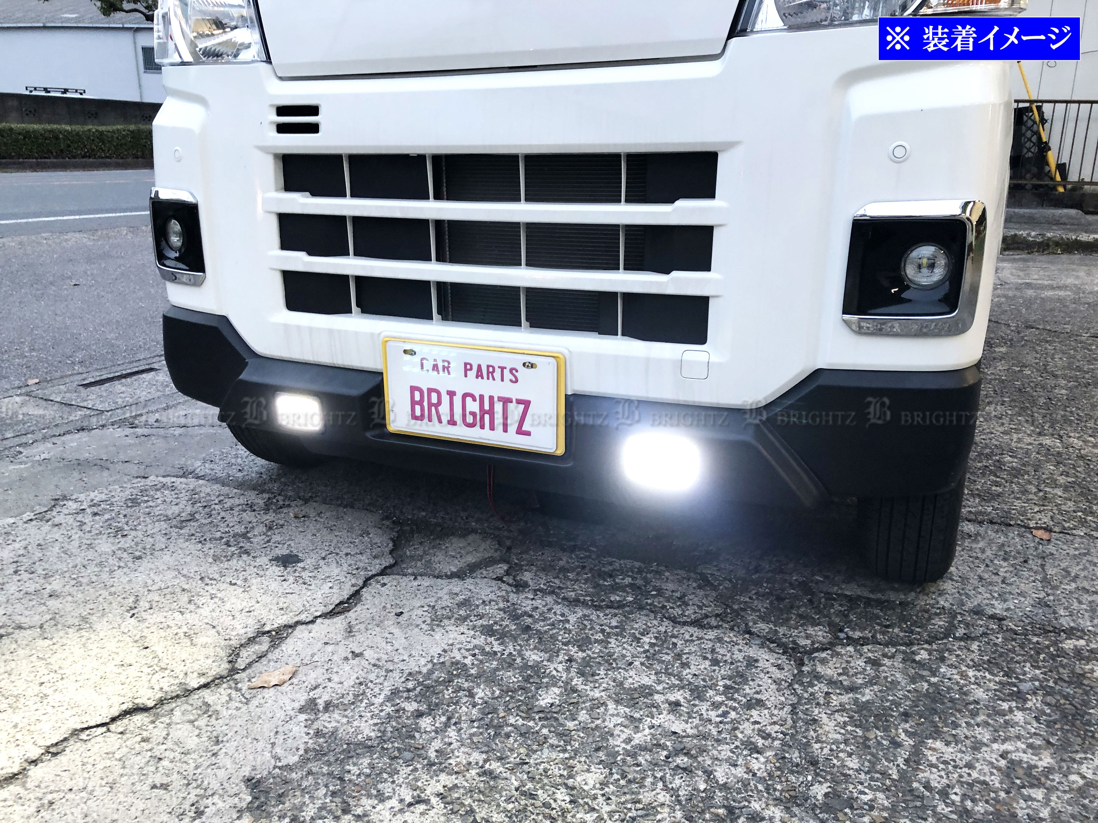 アトレー　ハイゼット　LED付き　プロテクター　ガーニッシュ　スキッドガード ハイゼットカーゴ S700V S710V LED付き フロント スキッド ガード