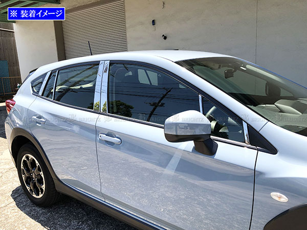 インプレッサスポーツ GTE 超鏡面 ステンレス メッキ ピラー パネル