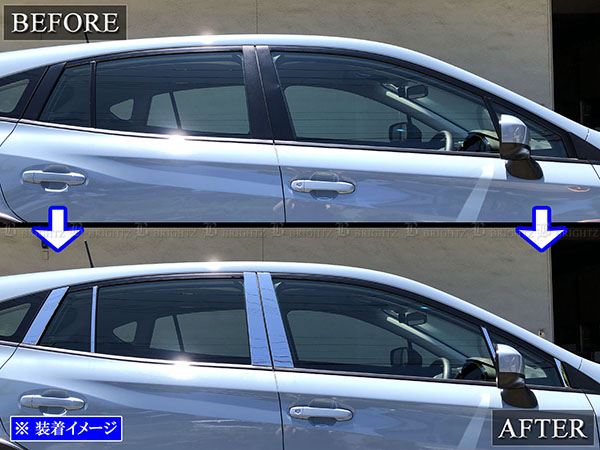 インプレッサスポーツ GT6 GT7 超鏡面 ステンレス メッキ ピラー