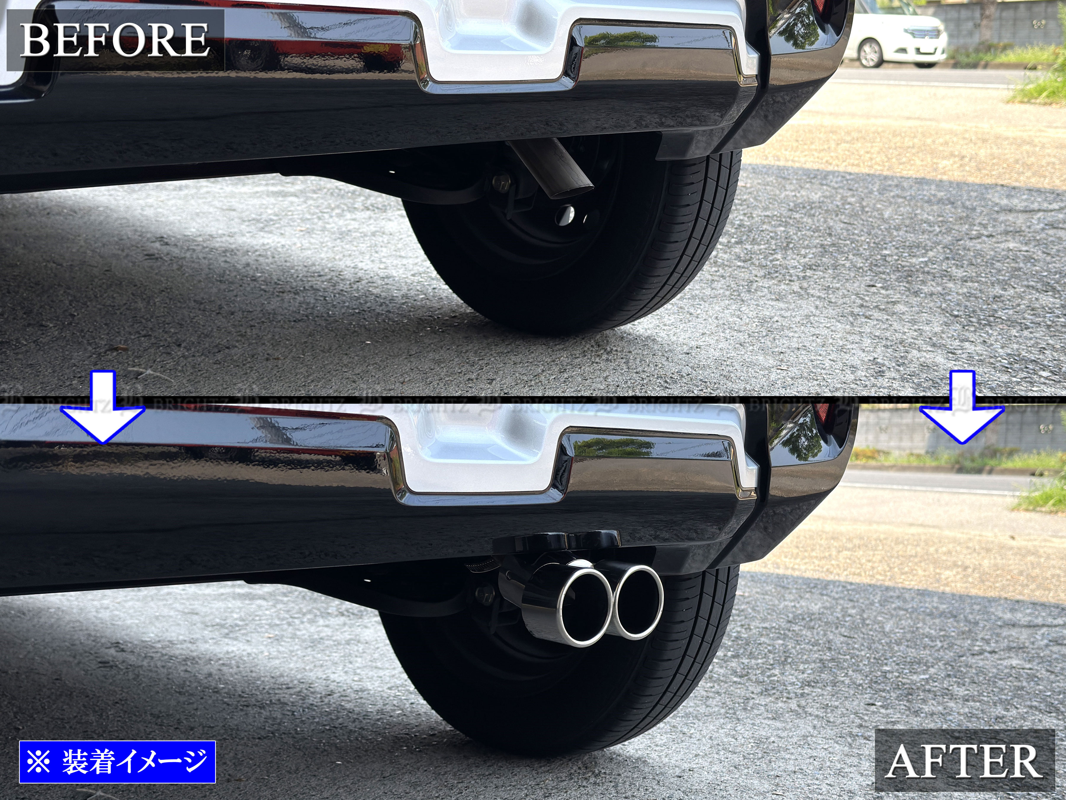 ルークス B40 B44A B45A ステンレス 2本出し マフラー カッター 外装