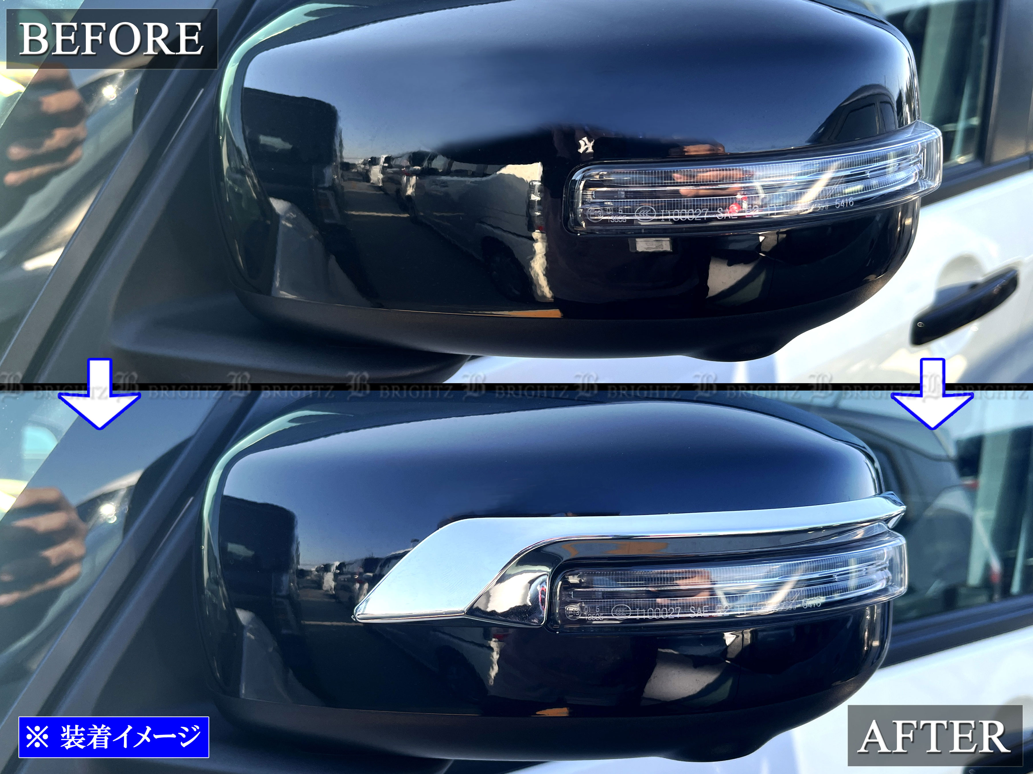 デイズ B21W メッキ ドア ミラー ウィン...の詳細画像5