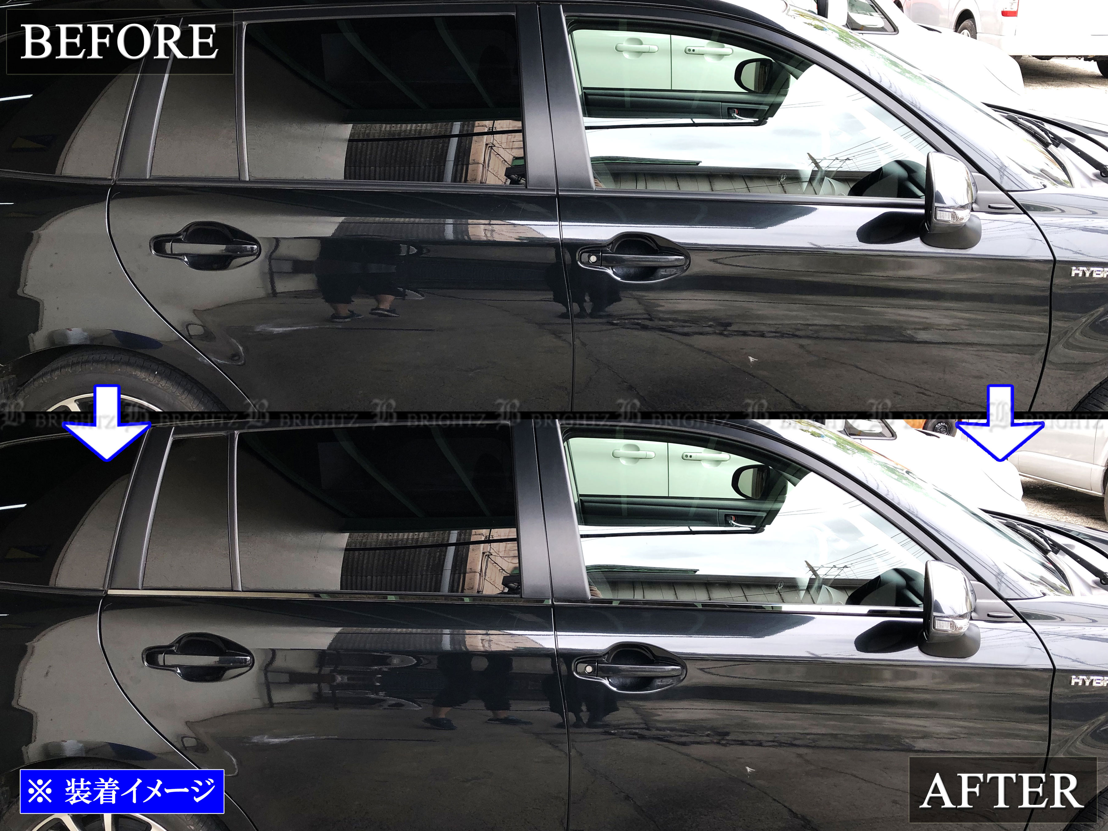 カローラフィールダー 160 NKE165G 超鏡面 ステンレス ブラック メッキ