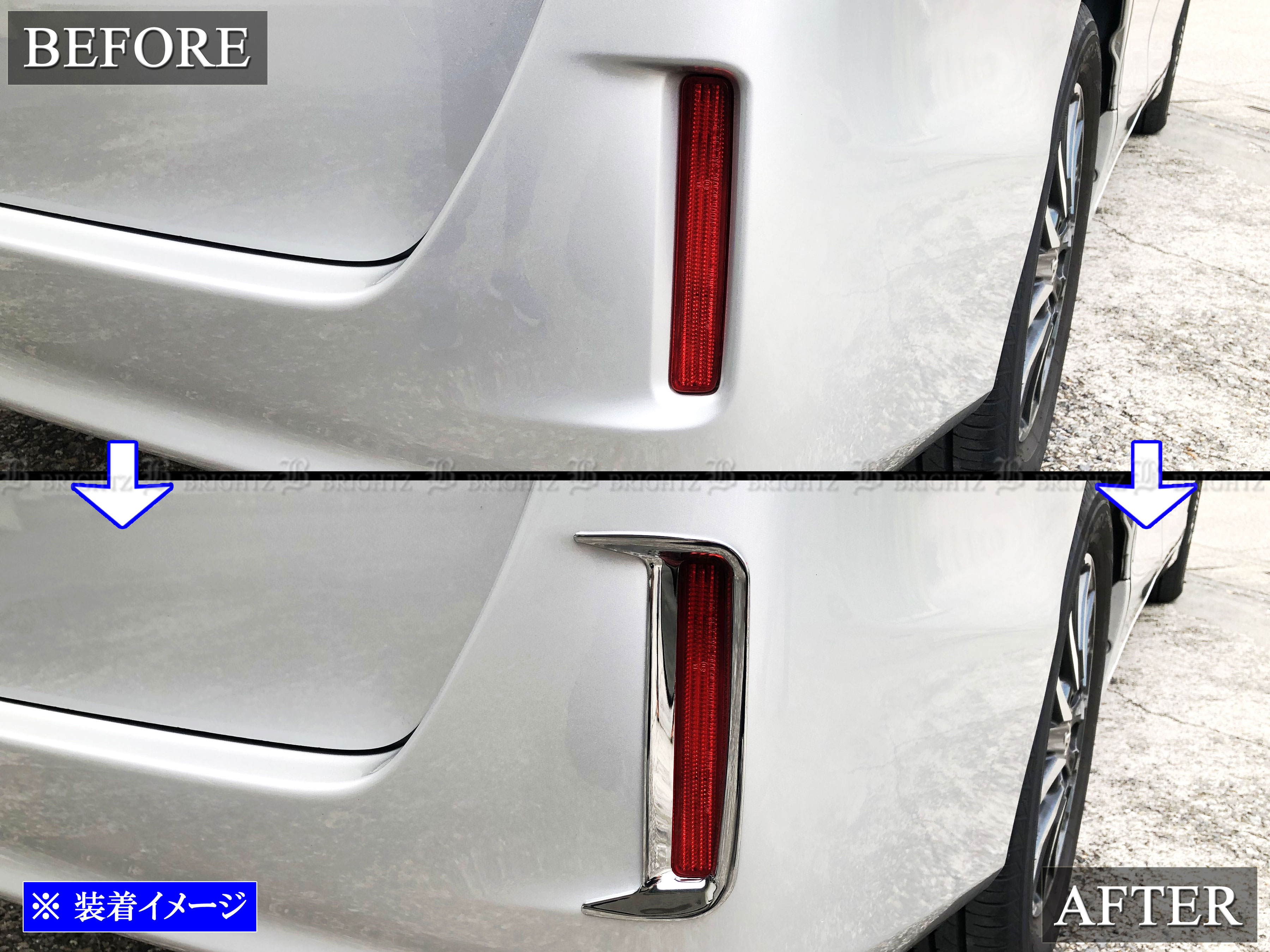 ヴォクシー ZWR80G メッキ リア リフレクター リング リヤ 反射板