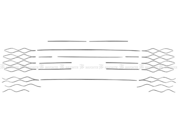 ヴォクシー MZRA90W MZRA95W 超鏡面 ステンレス メッキ フロント バンパー グリル ガーニッシュ カバー モール 25PC GRI−COV−M−108｜brightzk3｜02