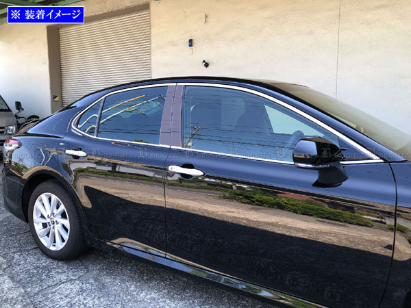 カムリ AXVH70 AXVH75 超鏡面 ステンレス ブラック メッキ ピラー