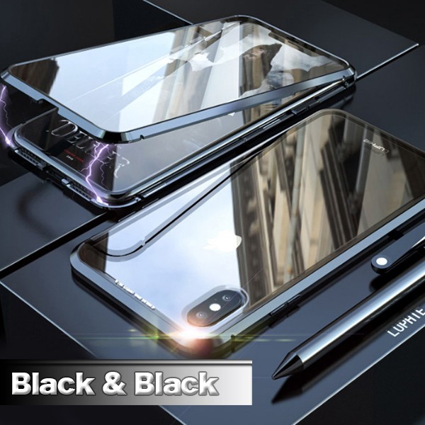 iPhone XR ケース スマホケース 全面保護 iphone8  XS iPhone 8Plus 7 7Plus 360度 360° バンパーケース 両面ガラスケース｜brillerjapan｜02