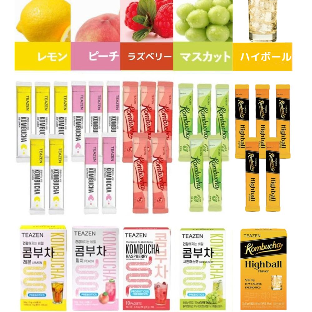 多様な 韓国 teazen コンブチャ ティーゼン セット 10包 x 5g 1包 酵素 美容液