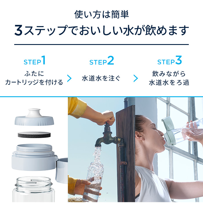 ＼ ポイント10% 4月12日23:59まで ／ お得な2本セット 浄水器 ブリタ brita 公式 ボトル型浄水器 2本セット カートリッジ4個付 全容量0.6L | BRITA | 16