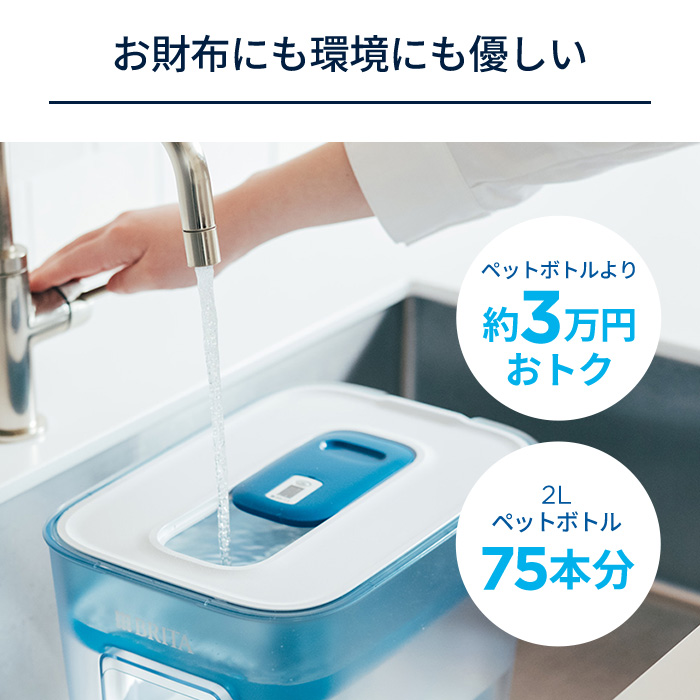 ＼ ポイント10% 4月12日23:59まで ／ 浄水器 ブリタ brita 公式 フロー カートリッジ1個付 ろ過水容量4.85L (全容量8.2L) | BRITA | 11