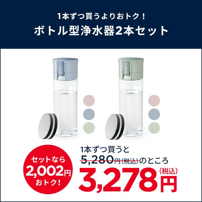 お得な2本セット 浄水器 ブリタ brita 公式 ボトル型浄水器 2本セット カートリッジ4個付 全容量0.6L PFAS (PFOS/PFOA) 除去 関連画像1