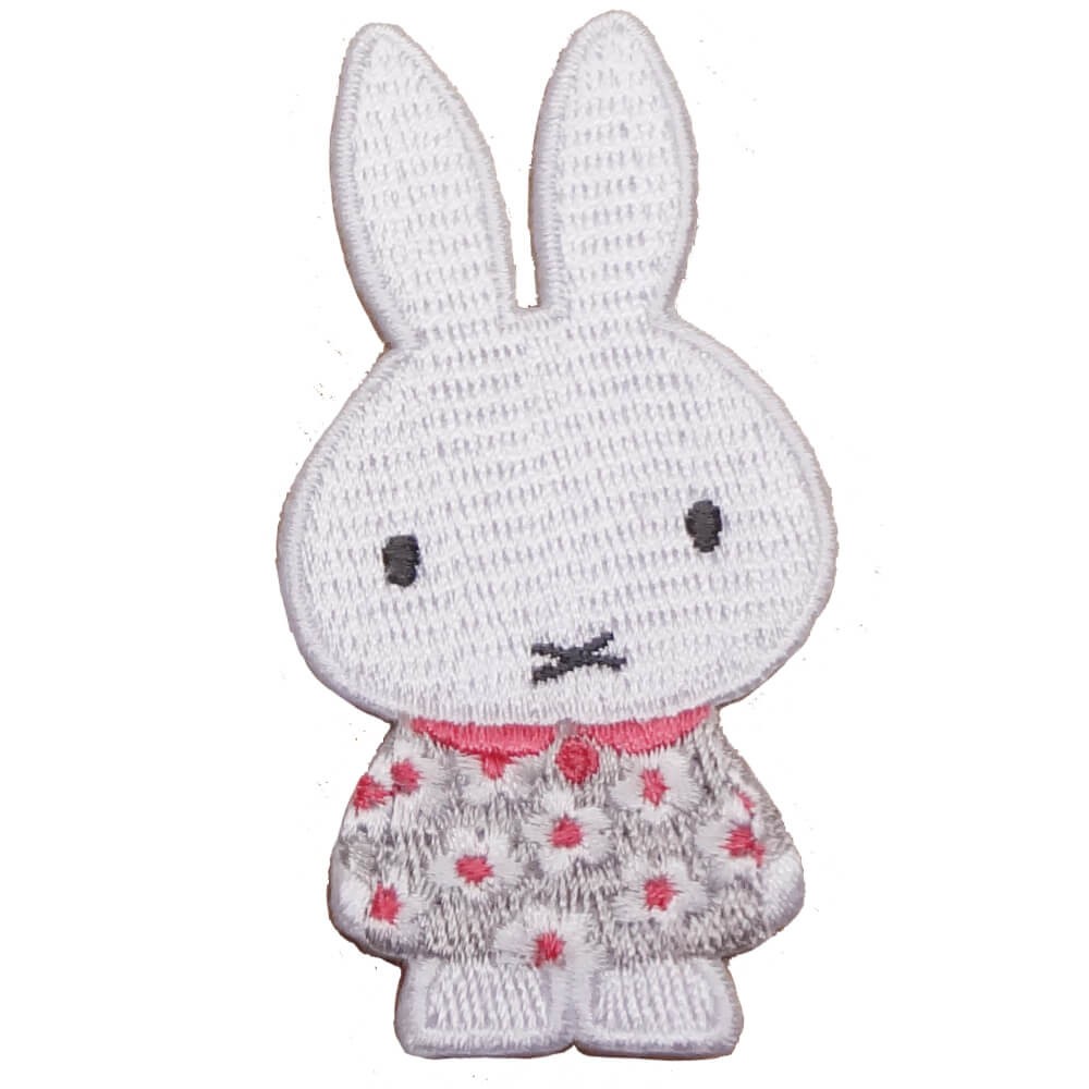 ワッペン miffy スプリングフラワー ミッフィー アイロン シール かわいい 刺繍 キャラクター グッズ プレゼント 服｜broderie01｜02