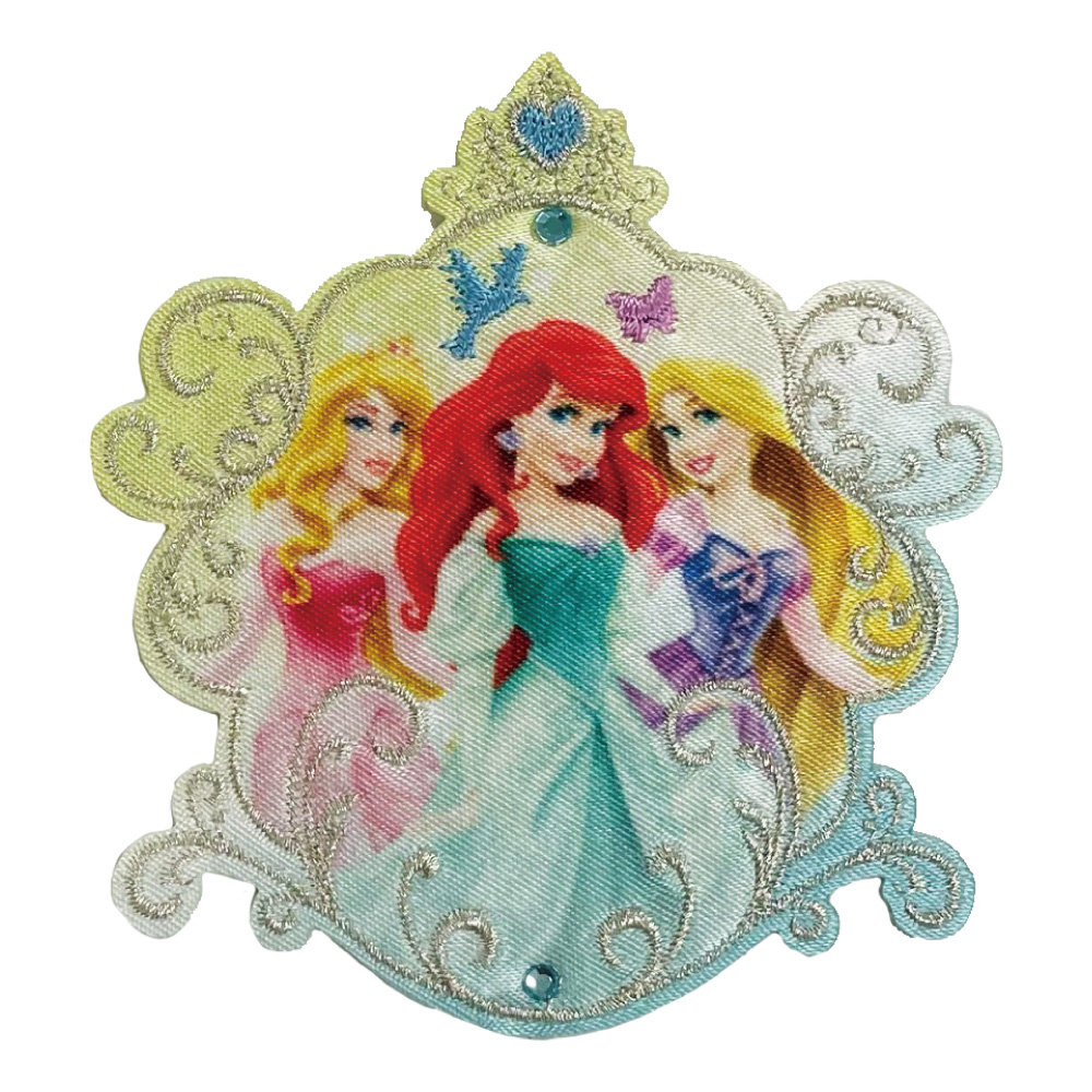 ディズニープリンセス　刺繍　ワッペン Disney（ディズニー） ワッペン プリンセス シルエット アイロン 刺繍