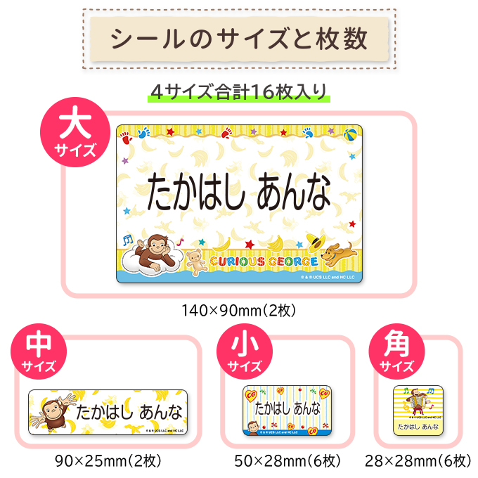 シールのサイズと枚数