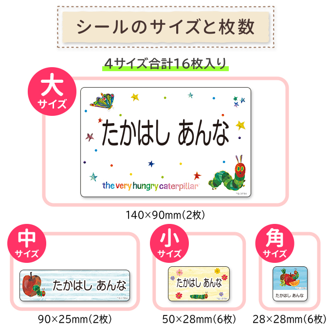 シールのサイズと枚数