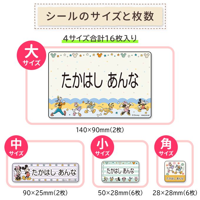 シールのサイズと枚数