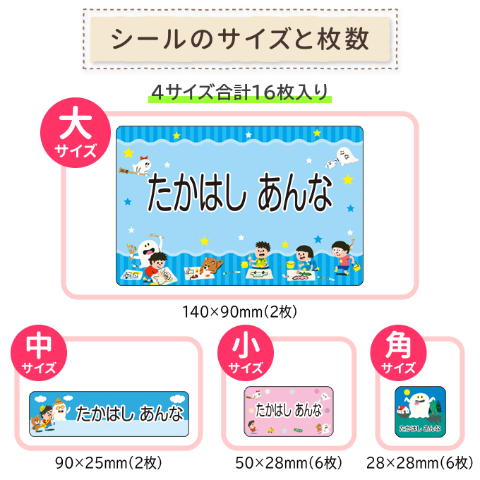 シールのサイズと枚数