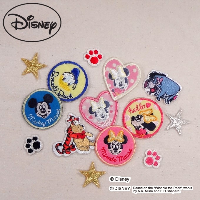 Disney ワッペン 2015 ミッキー ミニー プーさん 小 ディズニー