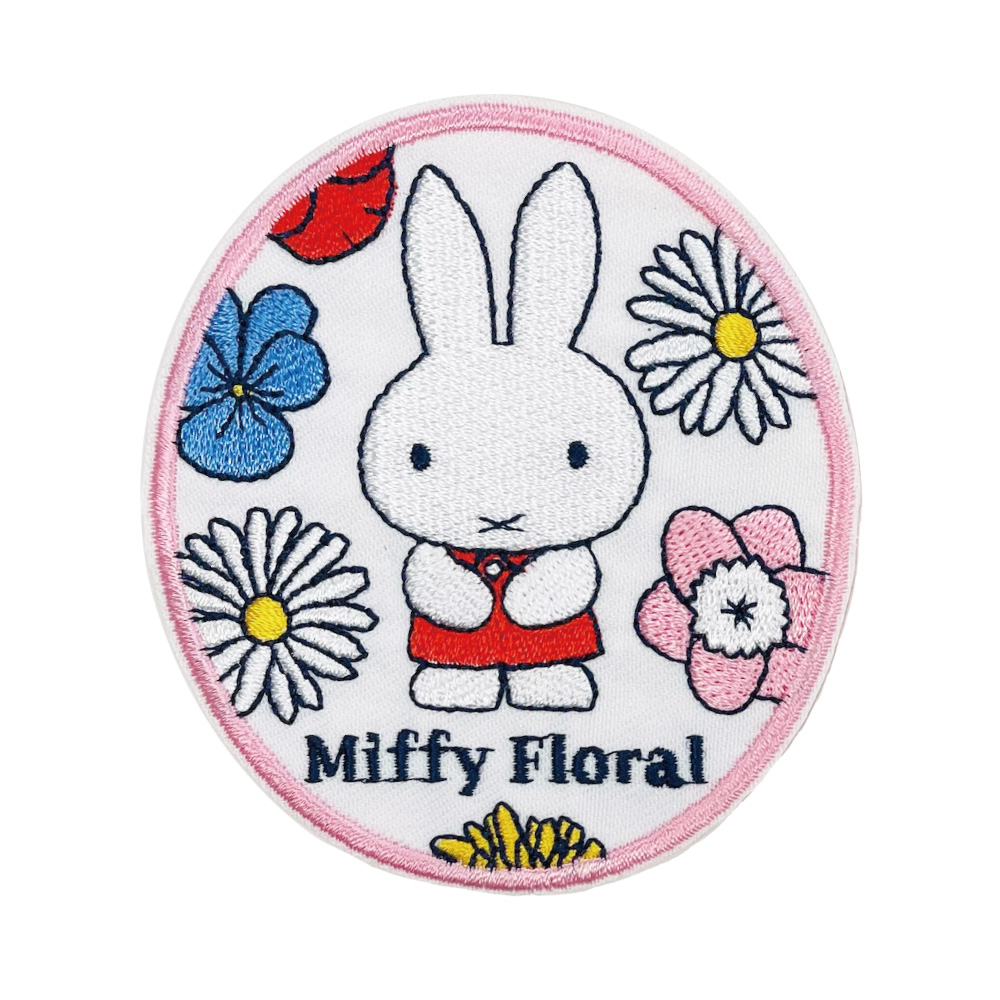 Miffy Floral ワッペン ミッフィー フローラル アイロン シール かわいい 刺繍 キャラクター グッズ プレゼント 服｜broderie01｜02