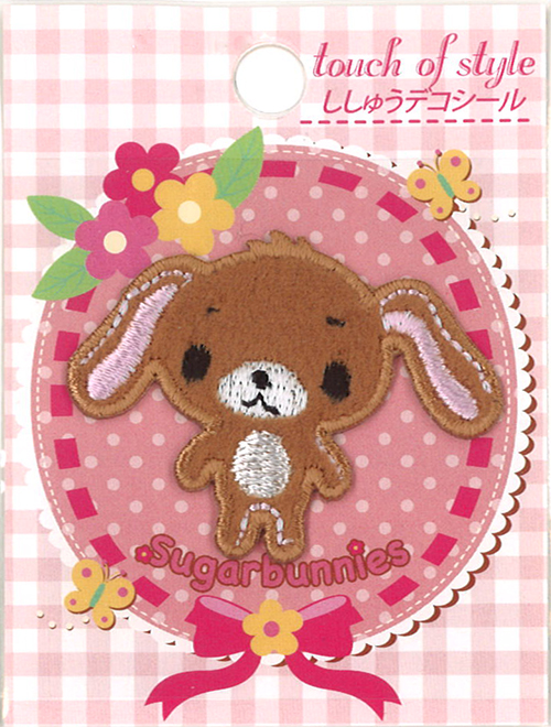 刺繍 デコシール シュガーバニーズ サンリオ キャラ マーク プレゼント デコレーションシール スマホ 携帯 アイロン不可 関連画像2