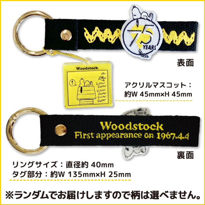 PEANUTS 75th アクリルマスコット付き刺繍タグ8月限定特価4種セット PEANUTS 75th アクリルマスコット付き刺繍タグ9月限定特価4種