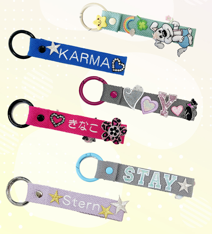 ブロドリー オーダー 刺繍 ネームタグ キーホルダー 名入れ 推し活 お