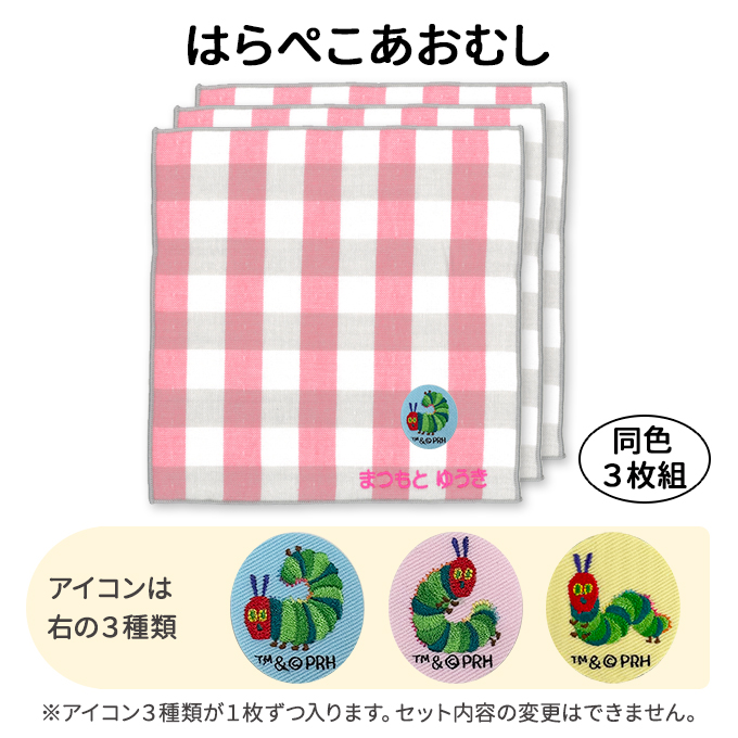 ブロドリー 名入れ 刺繍 ハンカチタオル はらぺこあおむし エリック
