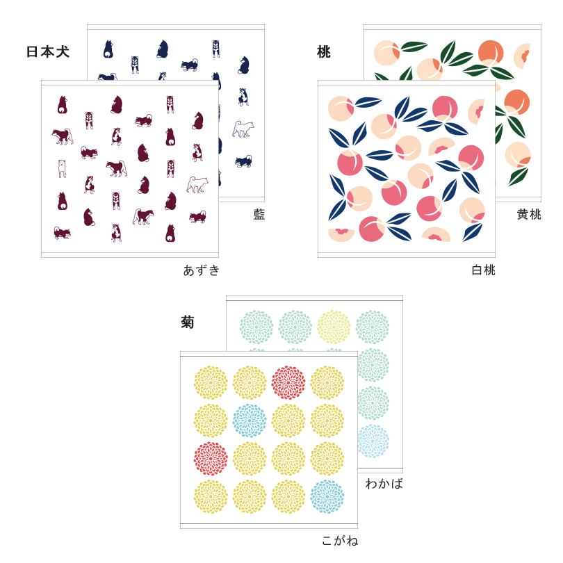 ガーゼタオル 和風柄
