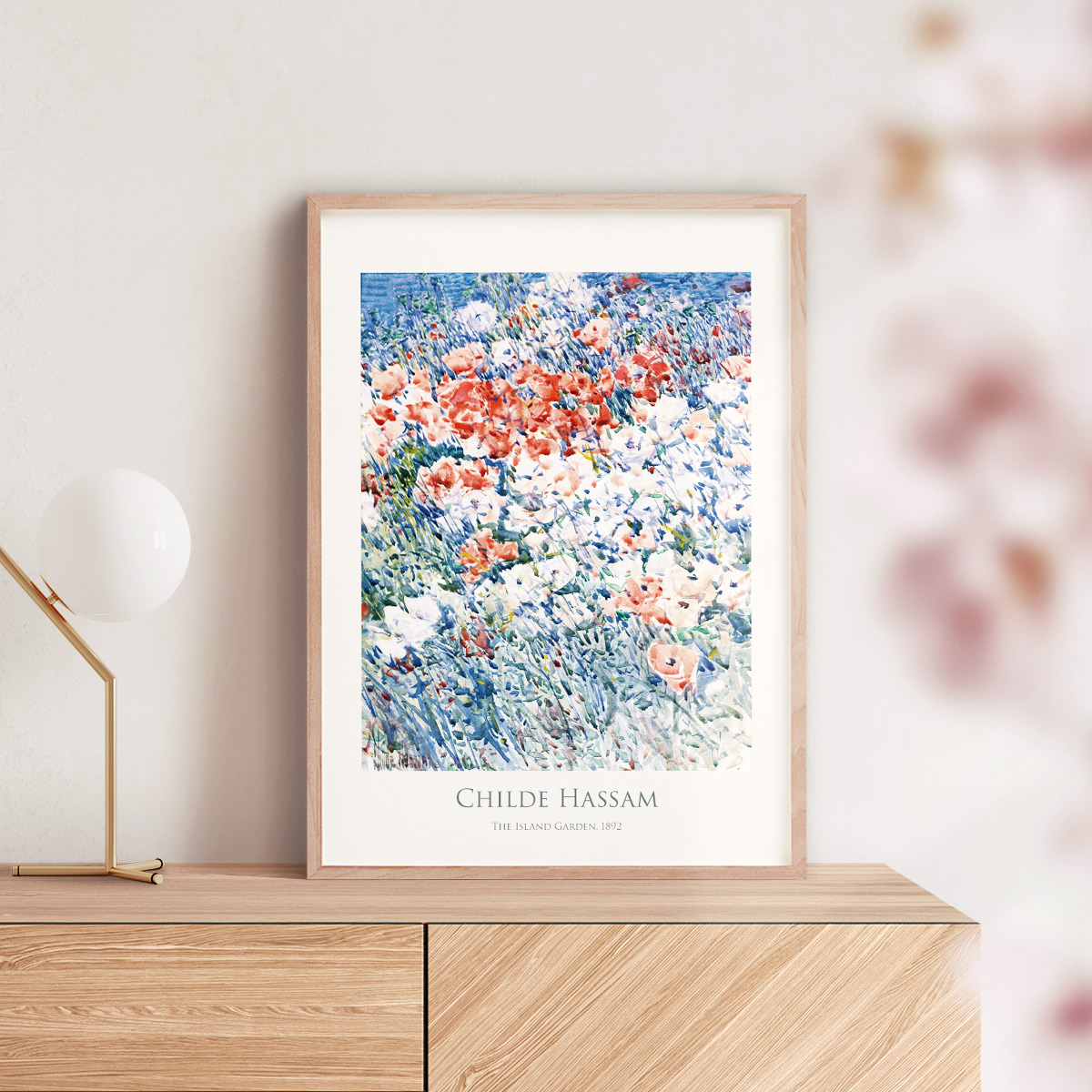 絵画　ポスター アートポスター チャイルド・ハッサム The Island Garden 花 デザイン