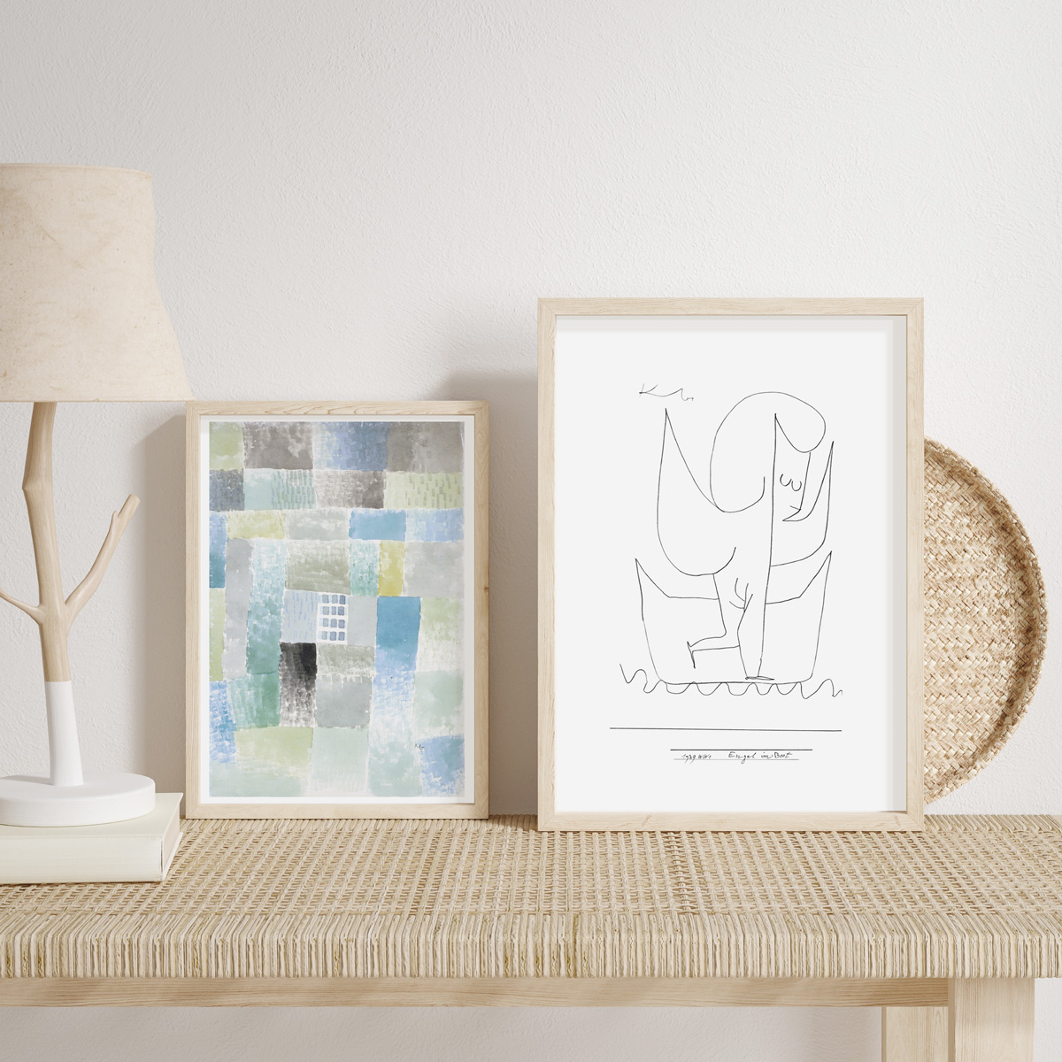アートポスター パウル・クレー 小舟の中の天使 天使連作 モノトーン
