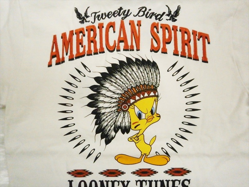 トゥイーティー×ローブローナックル LOONEY TUNES コラボ 半袖Tシャツ 525402 刺繍 ＆プリント「TWEETY&ネイティブアメリカン」半袖Ｔシャツ ホワイト : 525402b : ブロスクロージング - 通販 -  Yahoo!ショッピング