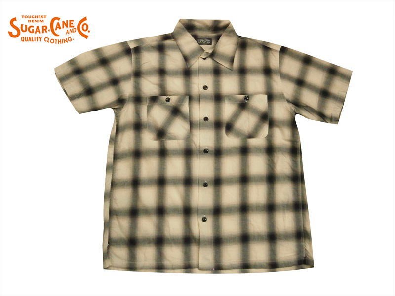 SUGAR CANE オンブレチェック半袖シャツ SC38450 SUGAR CANE/シュガーケーン 半袖シャツ SC38450 コットンツイル