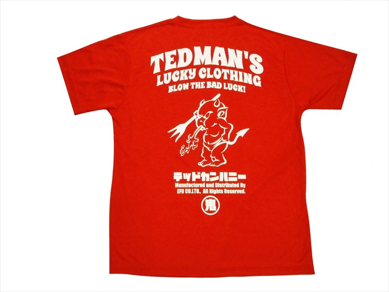 テッドマン TEDMAN/エフ商会 半袖Tシャツ TDRYT-1100 "ドライTシャツ/TEDMAN LUCKY CLOTHING"プリント アメカジTシャツ 全6色｜bros-clothing｜04