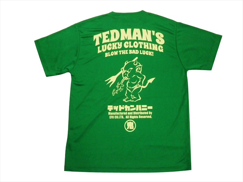 テッドマン TEDMAN/エフ商会 半袖Tシャツ TDRYT-1100 "ドライTシャツ/TEDMAN LUCKY CLOTHING"プリント アメカジTシャツ 全6色｜bros-clothing｜05