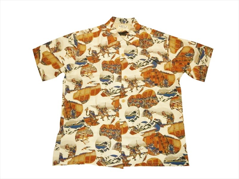 サンサーフ　半袖アロハシャツ　北斎　忠臣蔵　XL　箱付属品 ss37918-top.jpg