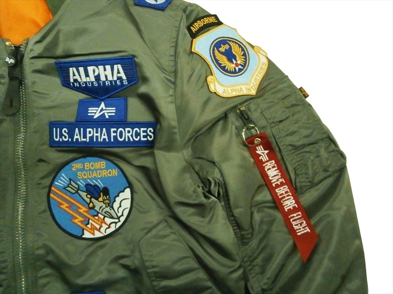 ALPHA/アルファ TA0197 MA-1 FULL-PTACHED タイトフィット ワッペン 