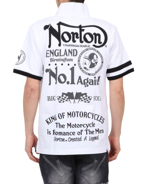 ノートン Norton・ポロシャツ 232N1231 刺繍&プリント NO.1 袖 