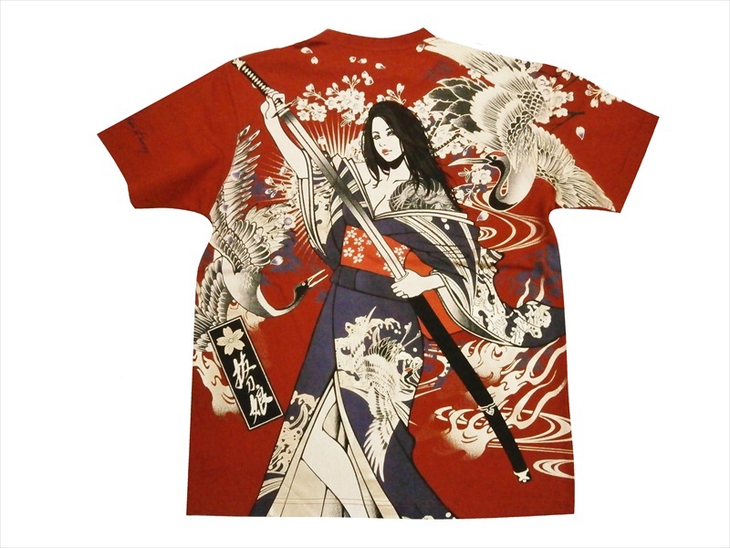 抜刀娘/バットウムスメ 絡繰魂 半袖Tシャツ 212148 和柄 刺繍＆抜染