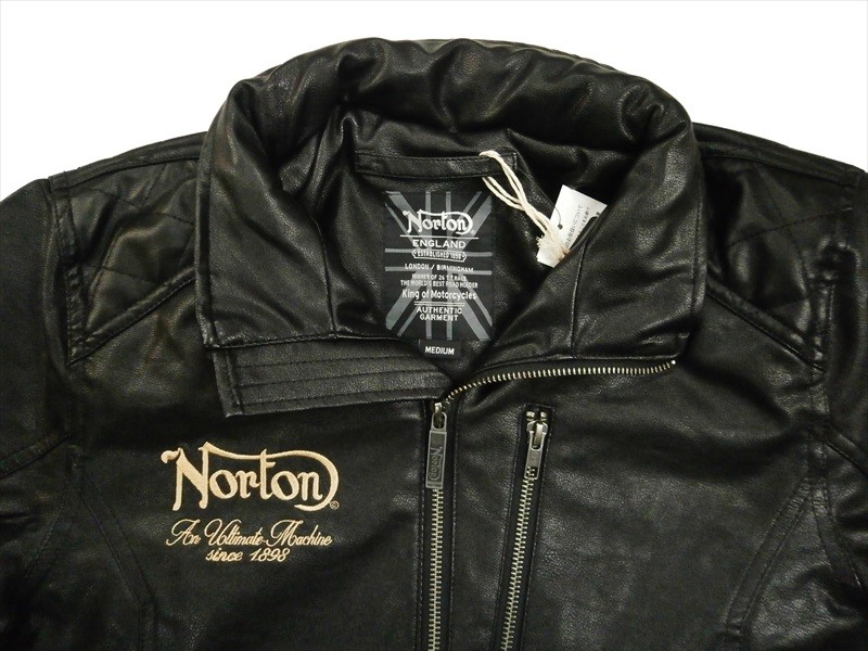 Norton ノートン ライダース 183N1601 ロゴ刺繍 PU(フェイクレザー 