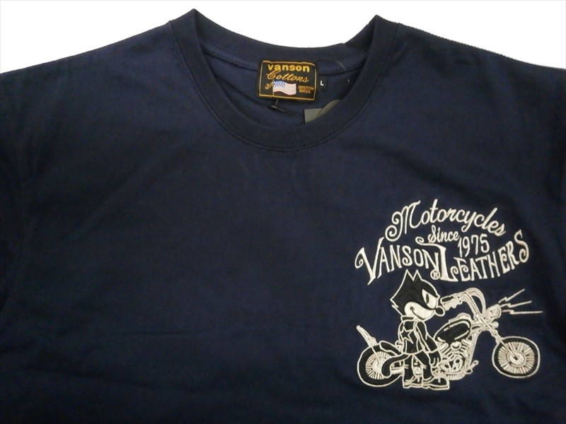 【刺繍】Felix The Catコラボ VANSON ロングTシャツsizeL bros-clothing_fxv-703a