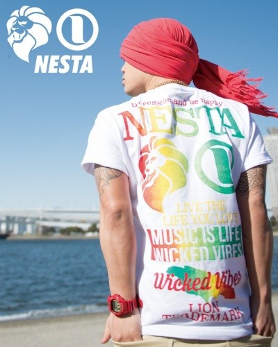 NESTA BRAND ネスタブランド×HAN-KUNコラボ 半袖Ｔシャツ 72NB1001B 天竺 グラデーション 半袖Ｔシャツ ホワイト