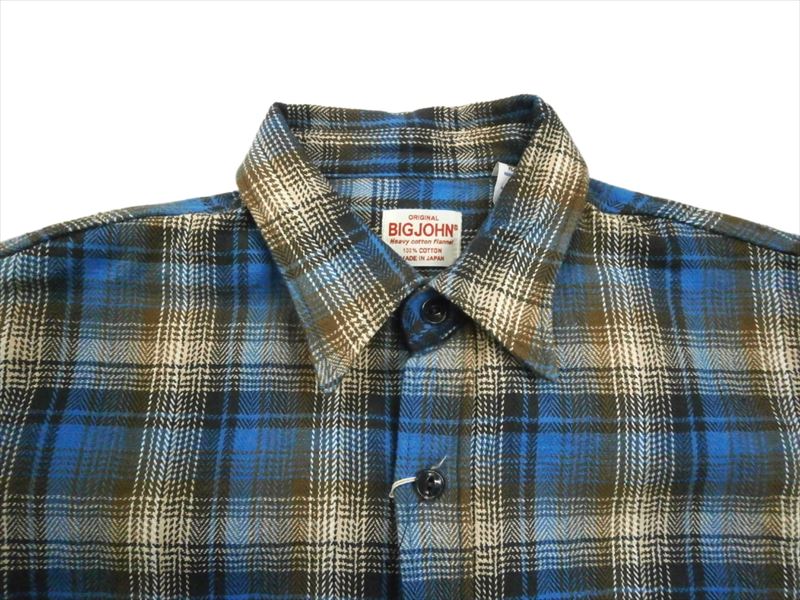 BIG JOHN/ビッグジョン　ネルシャツ　長袖 　ヘビーウェイト　L　未使用 楽天市場】BIG JOHN MS011D 62 RD_BK_GY FLANNEL SHIRT