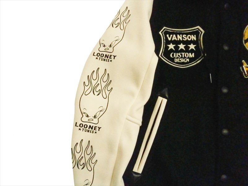 Vanson バンソン×ルーニー・テューンズ コラボ スタジアムジャンパー LTV-2025  刺繍