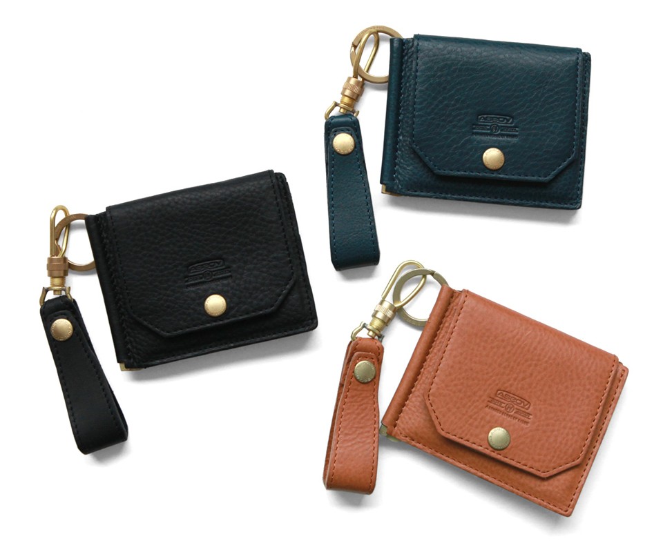 AS2OV（アッソブ） マネークリップ OILED SHRINK LEATHER MONEY CLIP