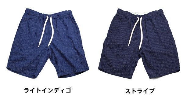 GOWEST ゴーウエスト E.G SHORTS / INDIGO SEERSUCKER : 1118isc