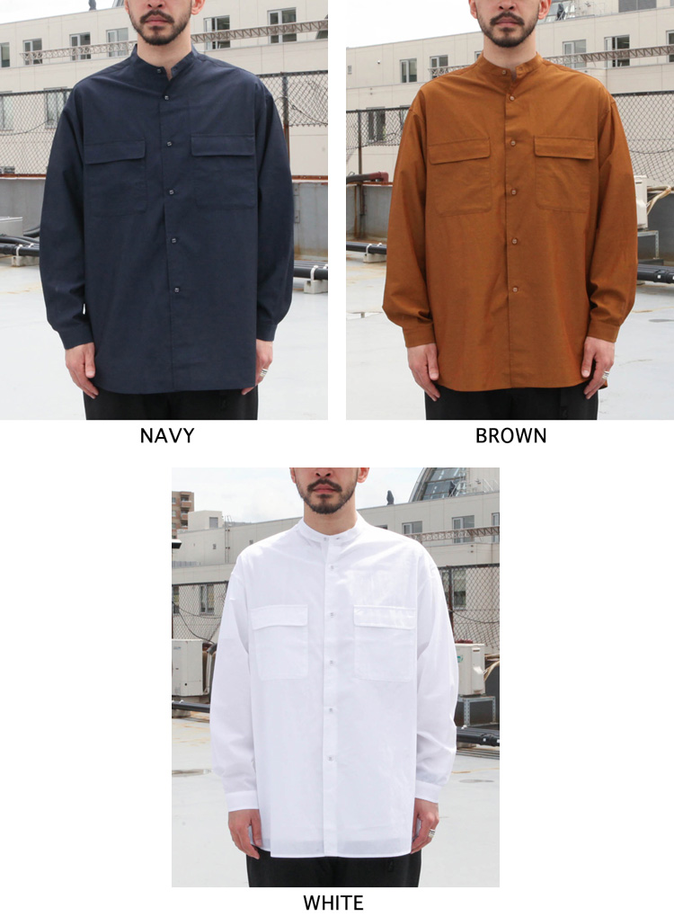 White Mountaineering ホワイトマウンテニアリング Repose Wear トップス シャツ CUPRA COTTON BAND  COLLAR SHIRT : 2171103 : BROWN FLOOR - 通販 - Yahoo!ショッピング