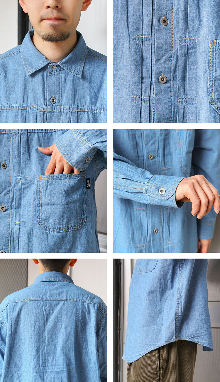 GOHEMP（ゴーヘンプ） GO HEMP gohemp トップス PLEATS WORK SHIRTS