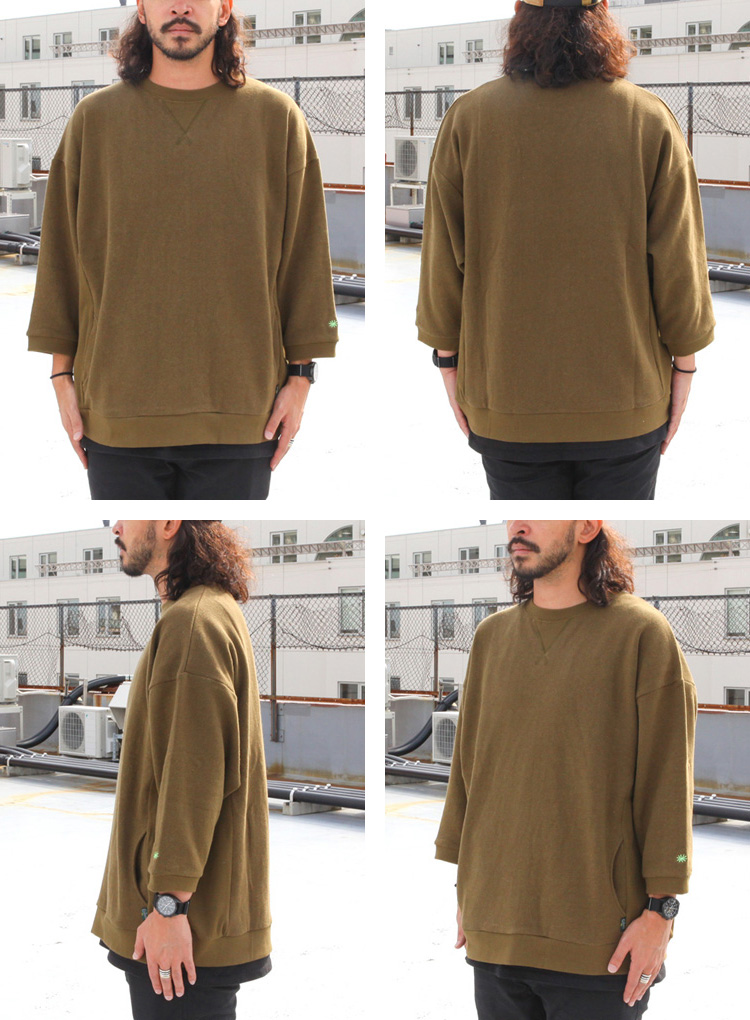 ゴーヘンプ GO HEMP gohemp トップス THREE QUARTER SL CREW / HEMP SWEAT（Brushed  Back）2023AW