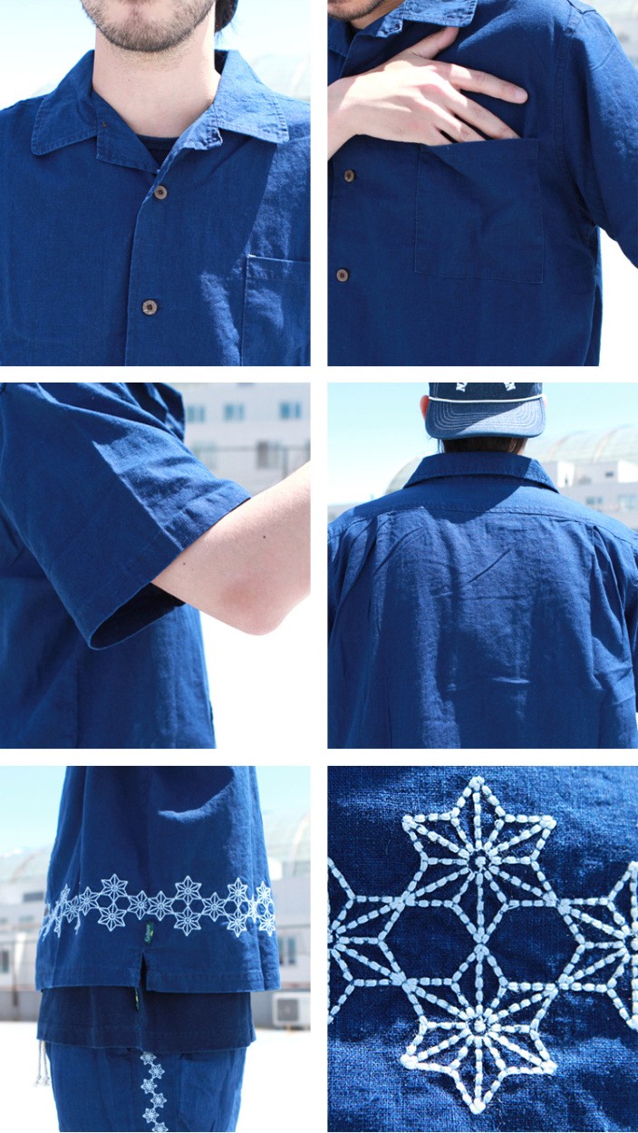 GOHEMP ゴーヘンプ GO HEMP YURURI SHIRTS / 麻柄刺繍 series