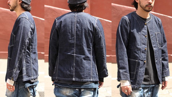 GOWEST（ゴーウエスト） NO COLLAR WORK JACKET/8oz WORK DENIM/ONE 