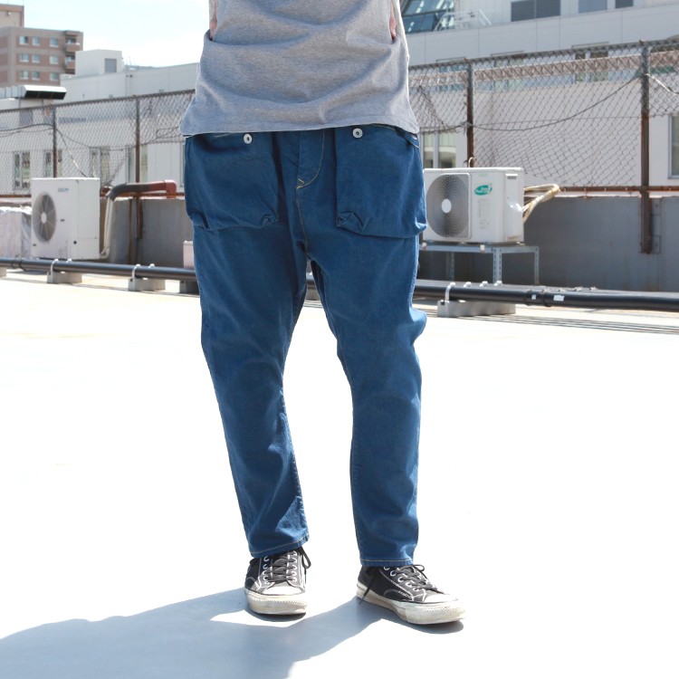 ネイタルデザイン NATAL DESIGN デニム ボトムス パンツ サルエル G55 Sarouel Flap Denim Pants -OLD  BLUE-